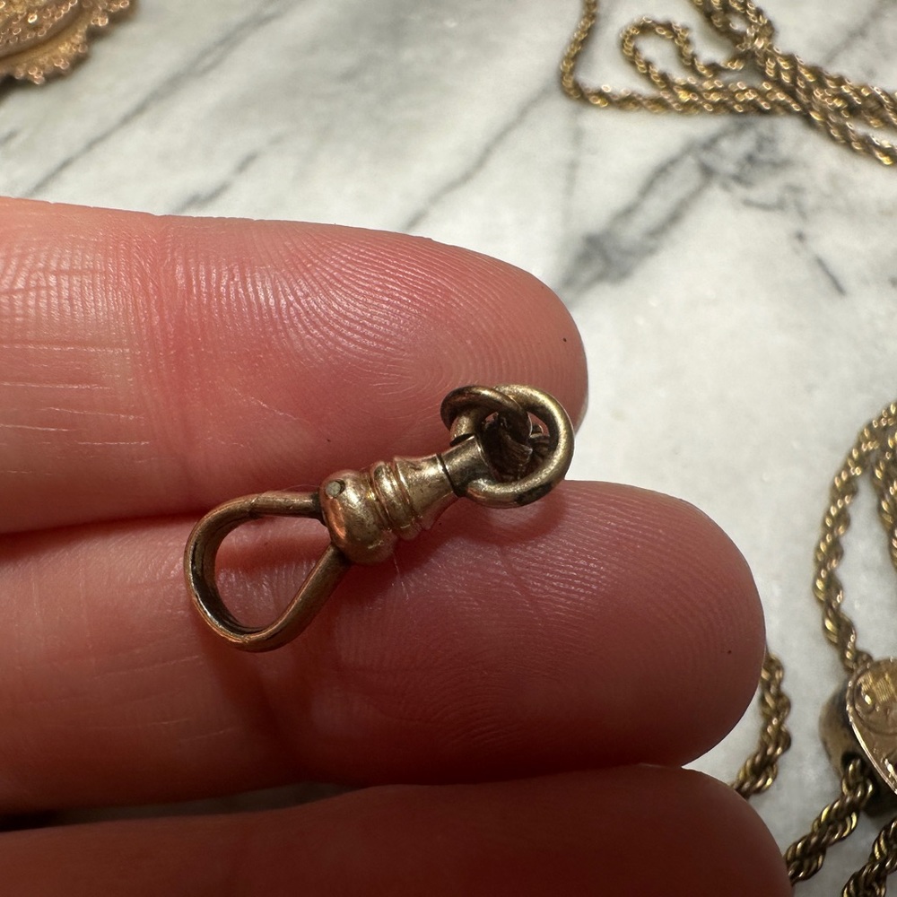 Antique Victorian Gold Filled Pocket Watch Slide Chain Gem